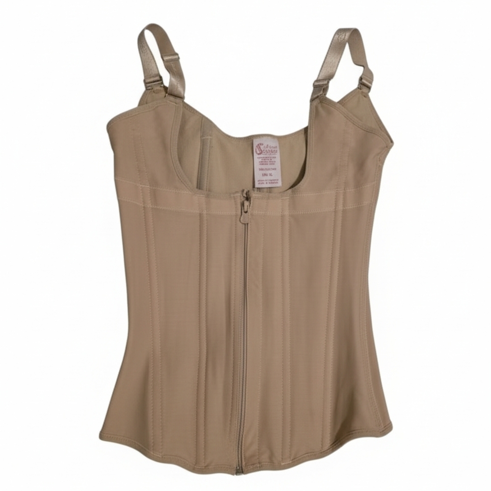 Firm Control Nude Shapewear Bustier with Front Zip